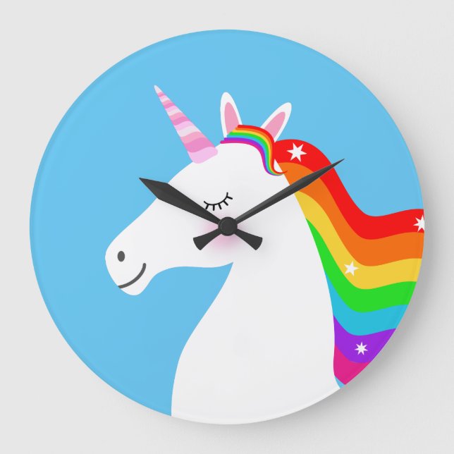 Einhorn Große Wanduhr (Vorderseite)