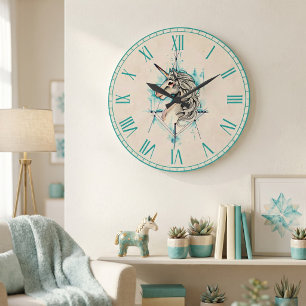 Einhorn Große Wanduhr