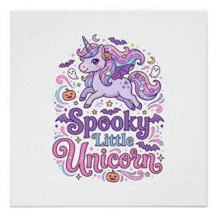 Einhorn Gruseliges Kleines Einhorn Retro-Stil-Shir Poster