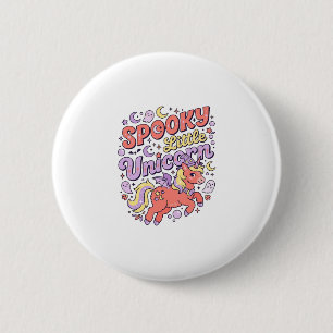 Einhorn Gruseliges Kleines Einhorn Whimsical Weiß Button