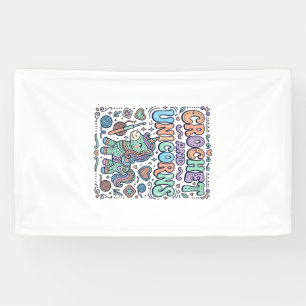 Einhorn-Häkel- und Einhörner Kawaii-Aufkleber und Banner