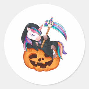 Einhorn Halloween Sicherheitskostüm Tochter Kürbis Runder Aufkleber