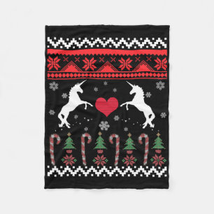 Einhorn hässliche Weihnachtspullover-Party Fleecedecke
