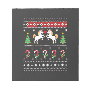 Einhorn hässliches Weihnachtspullover-Party-T-Shir Notizblock