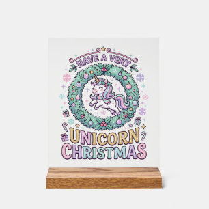 Einhorn hat ein sehr Einhorn-Weihnachten Fett Typo Acrylschild