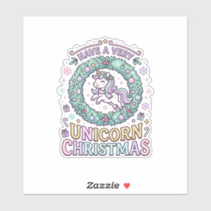 Einhorn hat ein sehr Einhorn-Weihnachten Fett Typo Aufkleber