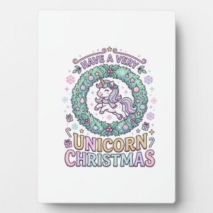Einhorn hat ein sehr Einhorn-Weihnachten Fett Typo Fotoplatte