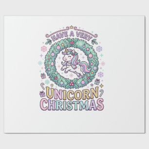 Einhorn hat ein sehr Einhorn-Weihnachten Fett Typo Geschenkpapier