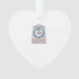Einhorn hat ein sehr Einhorn-Weihnachten Fett Typo Ornament
