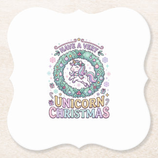Einhorn hat ein sehr Einhorn-Weihnachten Fett Typo Untersetzer