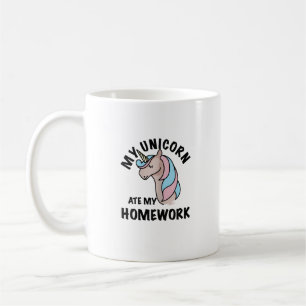 Einhorn Hat Meine Hausaufgaben T Shirt Mädchen Fra Kaffeetasse