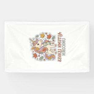 Einhorn Herbstblätter Einhorn Grafikdesign Merch Banner