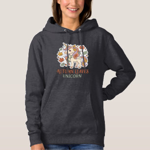 Einhorn Herbstblätter Einhorn Grafikdesign Merch Hoodie
