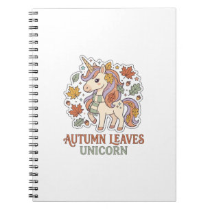 Einhorn Herbstblätter Einhorn Grafikdesign Merch Notizblock