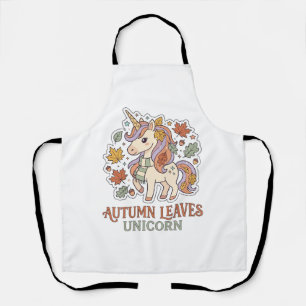 Einhorn Herbstblätter Einhorn Grafikdesign Merch Schürze