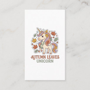 Einhorn Herbstblätter Einhorn Grafikdesign Merch Visitenkarte