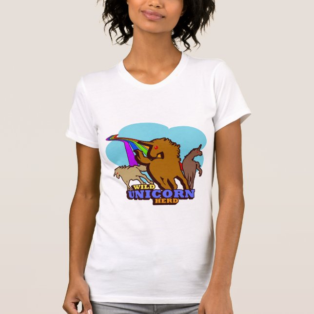 Einhorn-Herden-Regenbogen T-Shirt (Vorderseite)