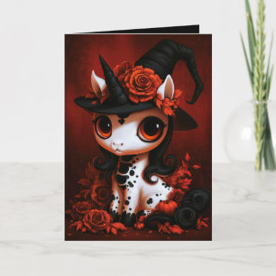 Einhorn-Hexen-Halloween-Kostüm-Illustration Karte