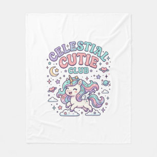 Einhorn Himmels-Cutie-Club Retro-Stil Produkt G Fleecedecke