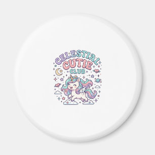 Einhorn Himmels-Cutie-Club Retro-Stil Produkt G Magnet