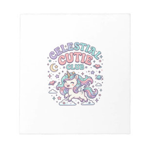 Einhorn Himmels-Cutie-Club Retro-Stil Produkt G Notizblock