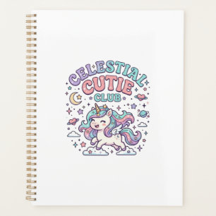 Einhorn Himmels-Cutie-Club Retro-Stil Produkt G Planer