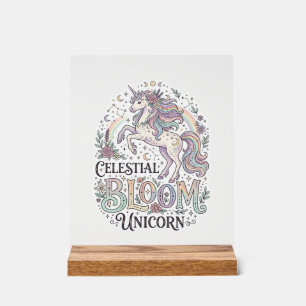 Einhorn Himmelsblüte Einhorn Premium Vektor Typ Acrylschild
