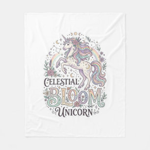 Einhorn Himmelsblüte Einhorn Premium Vektor Typ Fleecedecke