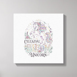 Einhorn Himmelsblüte Einhorn Premium Vektor Typ Leinwanddruck