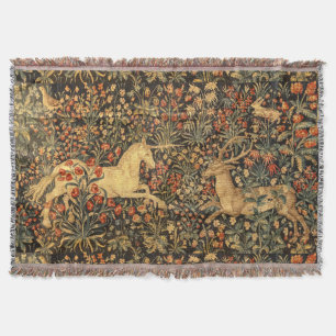Einhorn & Hirsch Mittelalterlicher Teppich Decke