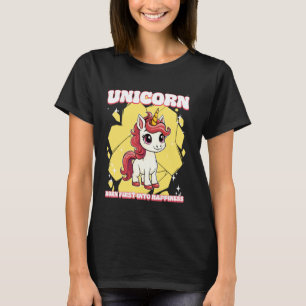 Einhorn Horn zuerst ins Glück Einhorn T-Shirt