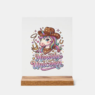 Einhorn Howdy Einhorn Geschenkidee Aufkleber und S Acrylschild