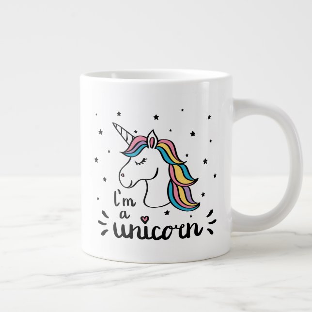 Einhorn| Ich bin ein Einhorn Jumbo-Tasse (Rechts)