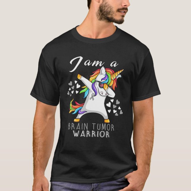 Einhorn Ich bin ein Hirntumorkrieger T-Shirt (Vorderseite)