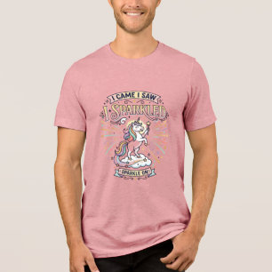 Einhorn Ich kam ich sah ich funkelte druckfertig M Tri-Blend Shirt