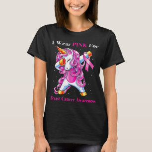Einhorn Ich trage Rosa für Brustkrebs-Bewusstsein T-Shirt