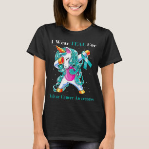Einhorn Ich trage Türkis für das Bewusstsein für V T-Shirt