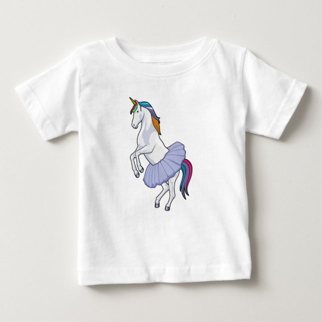 Einhorn im Ballett mit Rock Baby T-shirt (Vorderseite)