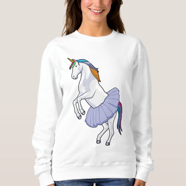 Einhorn im Ballett mit Rock Sweatshirt (Vorderseite)