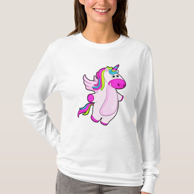 Einhorn im Fliegen T-Shirt (Vorderseite)