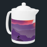 Einhorn im Gebirge<br><div class="desc">Gebirgskette bei Sonnenuntergang mit Silhouette von Unicorn</div>
