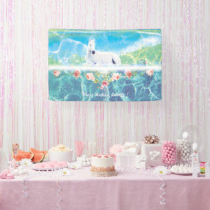 Einhorn im Paradies Personalisiert Banner