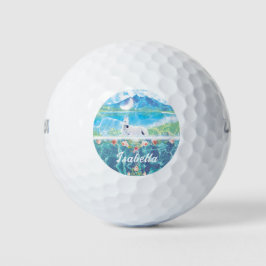Einhorn im Paradies Personalisiert Golfball