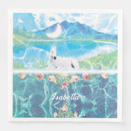 Einhorn im Paradies Personalisiert Serviette