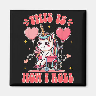 Einhorn im Rollstuhl isst Eiscreme So ist das Magnet