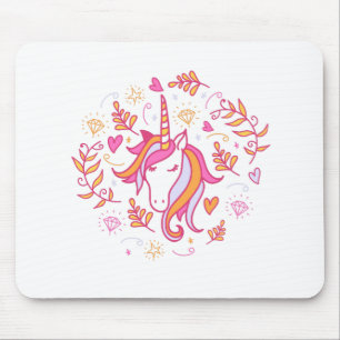 Einhorn im Rosa und in der Orange Mousepad