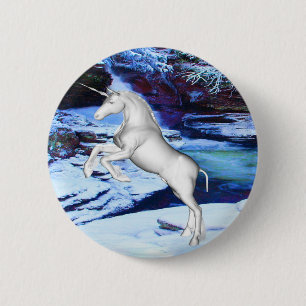 Einhorn im Schnee Button