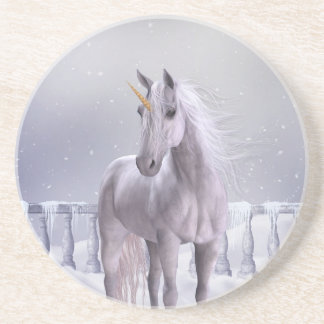 Einhorn im Schnee Getränkeuntersetzer