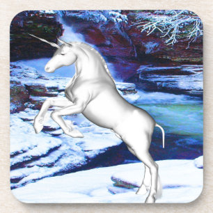 Einhorn im Schnee Getränkeuntersetzer
