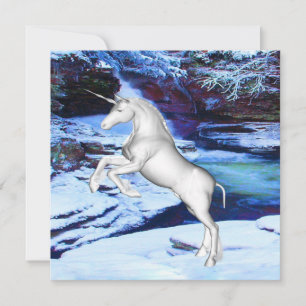 Einhorn im Schnee Karte